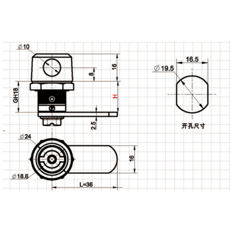 공구 유형 자물쇠 유형 Cam Lock-A6208-1